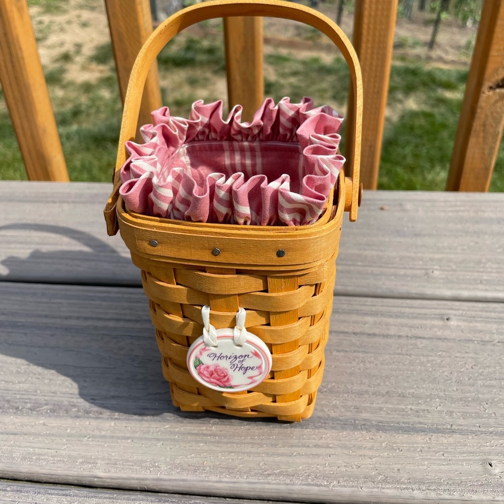 Longaberger,Vintage 1998 Mini Lined Basket with Handle